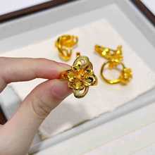 沙金饰品金店同款长条大花活口指环精致轻奢高颜值戒指婚庆首饰品