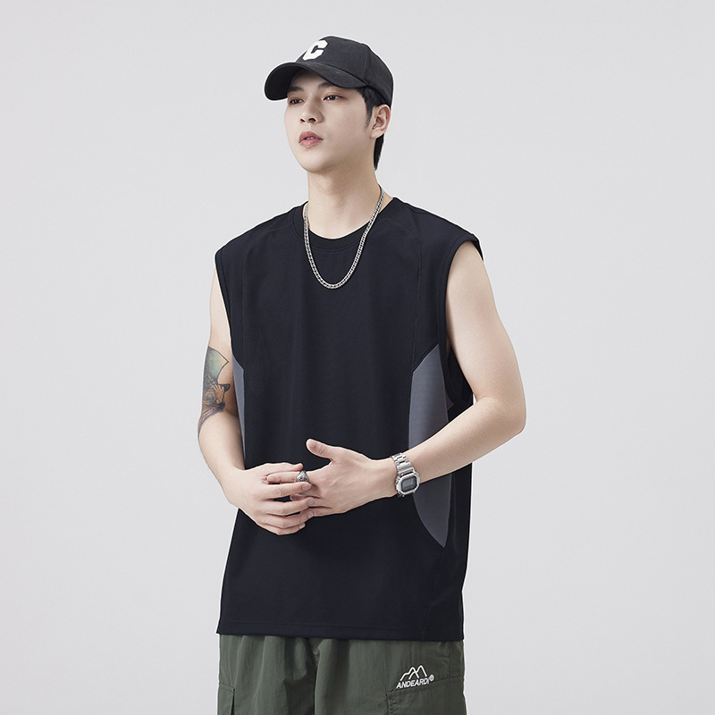 Danbani | American Style Waistcoat Vest Men's Summer Thin Breathable Quick-Drying Sports Sleeveless T-Shirt Trendyy Casual Style