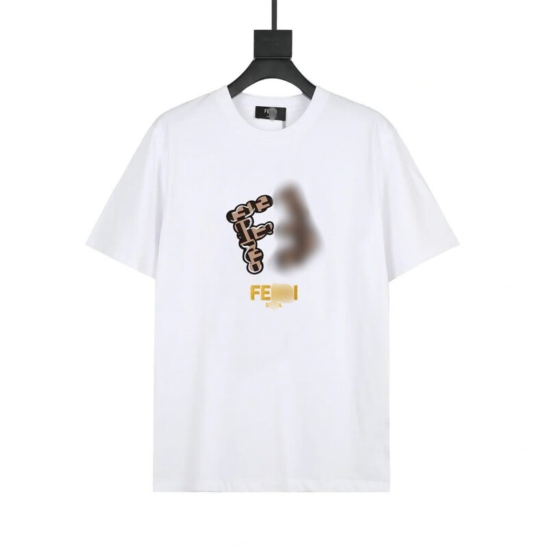 25Ss New Fengejia Classic F Letter Logo Printed Round Neck Short-Sleeved T-Shirt Men's and Women's Casual Tops
