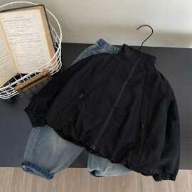 2024春秋装儿童韩版时尚气质潮流酷帅工装纯色高冷外套防紫外线