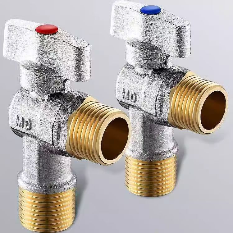 ボールコアフルオープン大流量アングルバルブ全銅製温水・冷水ガス給湯器ボールバルブ三角バルブスイッチ4点|undefined