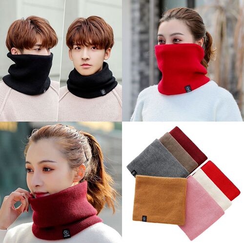 Winter scarf, unisex, thickened velvet, outdoor riding mask, versatile knitted neck gaiter, hooded scarf