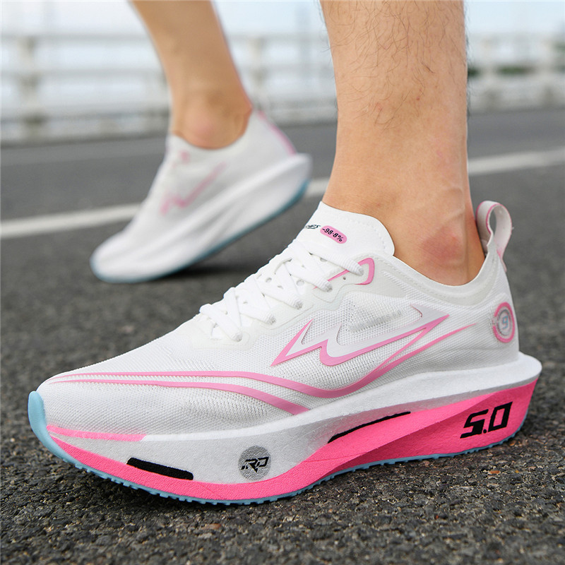 Guochao super ligero transpirable toda la palma placa de carbono zapatos de carreras de carreras para hombres y mujeres todos los partidos verdadero explosión suave amortiguador antideslizante zapatillas deportivas