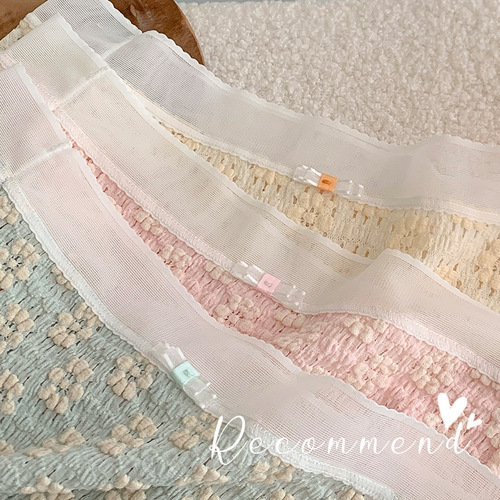 Puff Girl French Puff Cotton Lace Breathable Underwear Seamless Cotton File Mid-waist Student Briefs