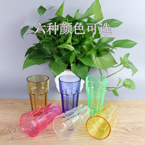 PC acrylic color water cup juice cup beverage cup heat-resistant octagonal Roman cup mouthwash cup plastic beer cup