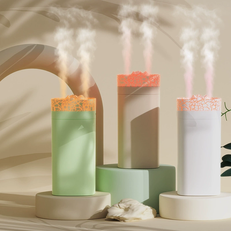 Трансграничный новый двойной спрей увлажнитель имитации костра красочные огни световые светильники, настольные спальни офисные ароматерапевтические увлажнители