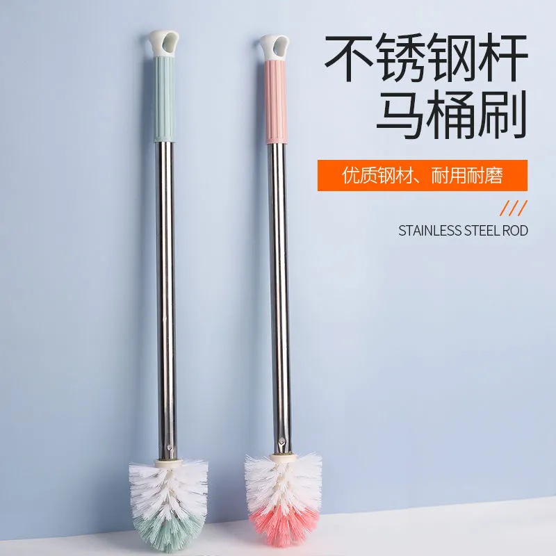 Bathroom Toilet Brush Long Handle Stainless Steel Rod Brush Wall Ceiling No Dead Ends Household Cleaning Toilet Toilet Brush