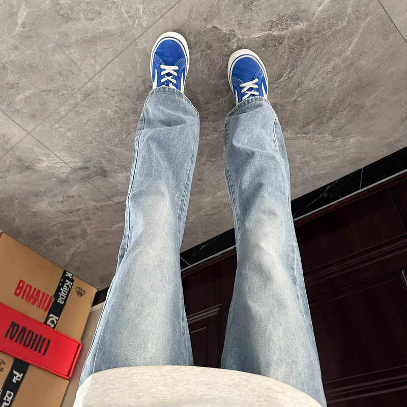Men's Jeans Retro Blue Washed Straight-Leg Pants Autumn New High Street Fashion Slim Fit Straight Pants Men's Jeans Retro Blue Washed Straight-Leg Pants Autumn New High Street Fashion Slim Fit Straight Pants