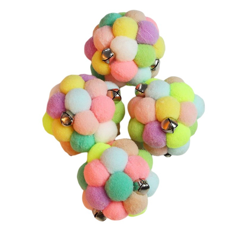 Juguetes de gato nuevo transfronterizo en stock juguetes de gato auto-Hola felpa campana bola gato alivio artefacto gato juguetes al por mayor