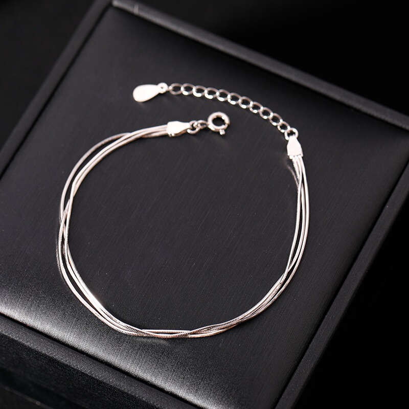 Foreign trade fashion simple snake bone flat snake bracelet European and American jewelry wholesale silver plated jewelry men's and women's bracelet in stock Foreign trade fashion simple snake bone flat snake bracelet European and American jewelry wholesale silver plated jewelry men's and women's bracelet in stock