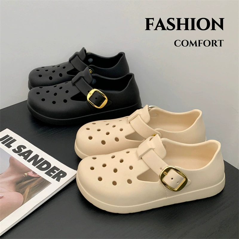 Винтажные туфли EVA Birkenn голова половина тапочек женщины носить на улице 2025 новая толстая подошва ленивый человек один педаль холодные тапочки