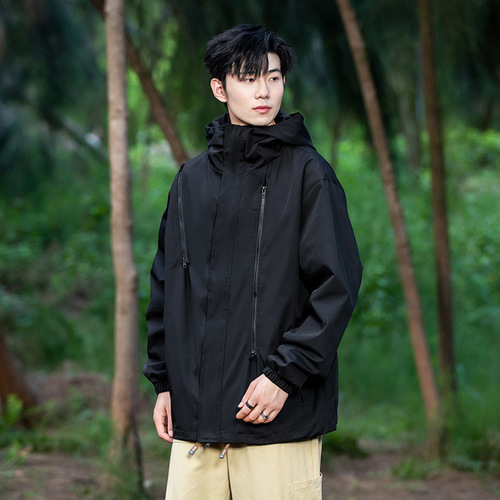 Cross-border coat men's 2025 new spring new outdoor casual cool handsome trend loose charging teen men's top