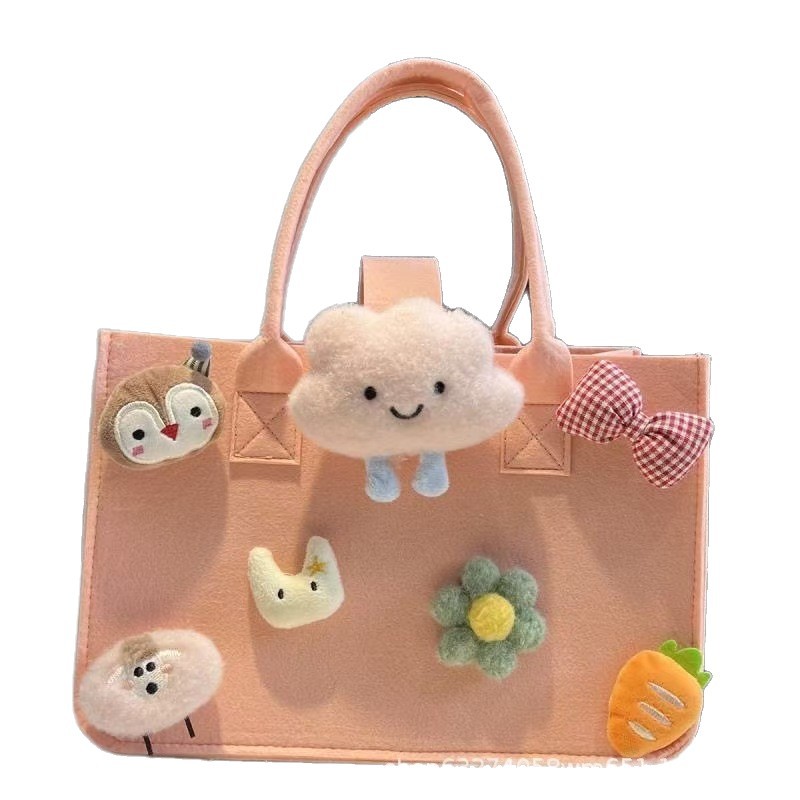 Fabricantes al por mayor en línea sobre rojo bolso de fieltro bolso de mano regalo de dibujos animados bolso de fieltro promoción de apertura bolso de regalo almacenamiento