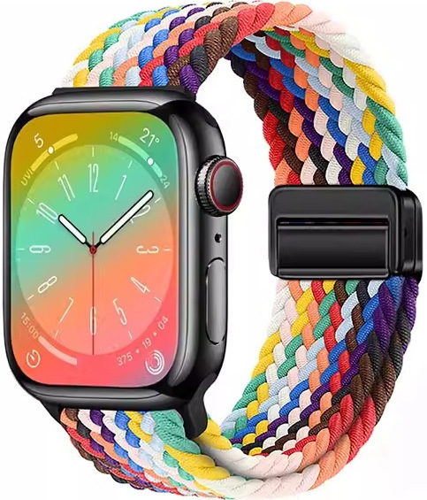 アップルの時計バンドに適した磁気ボタンナイロンタイプのapple apple全系1-9/SE/Ultra編みバンド|undefined