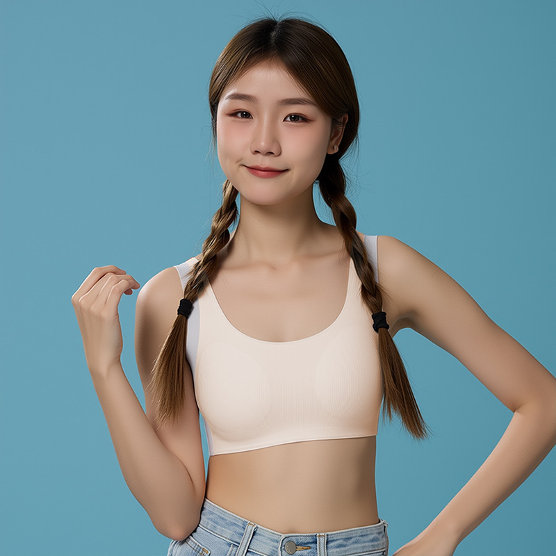 猫人と同じタイプの少女の無痕ベストの発育期の二、三段階の女の子の大きい子供のブラジャーの中学高校の学生の下着|undefined