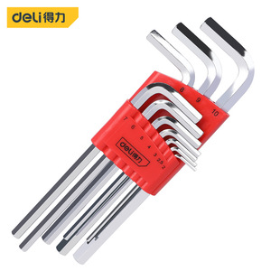 Deli tools 9/10/13-piece set hexagon socket suit industrial grade British ball head flat head pattern hexagon socket