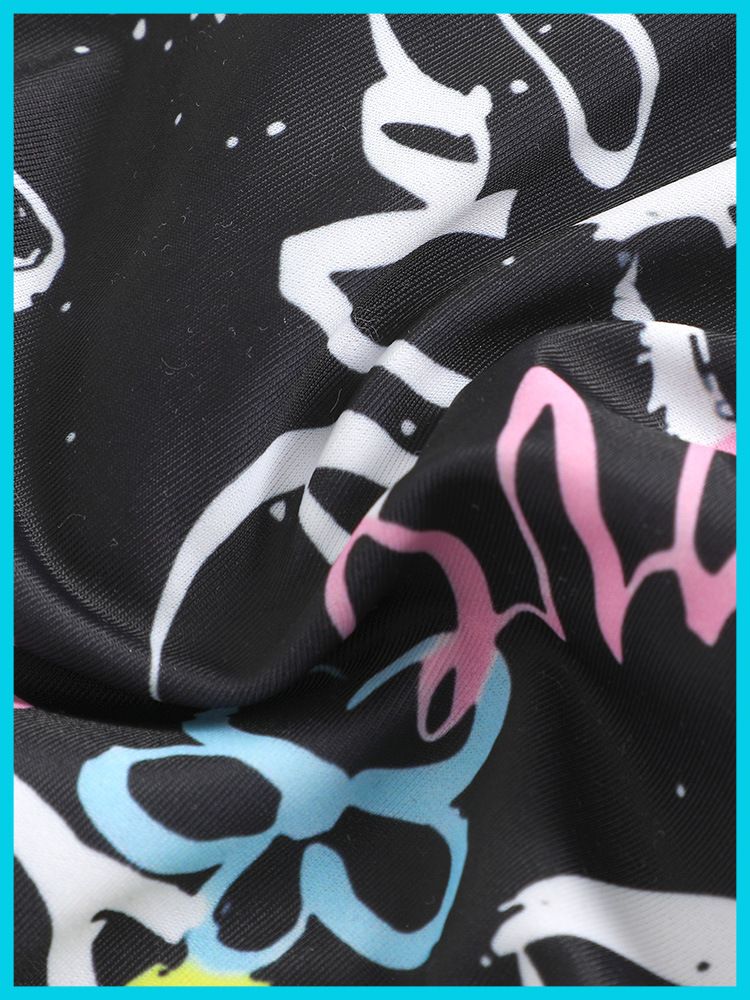 Bikini de dos piezas para niña con estampado grafiti para playa_voghion.com
