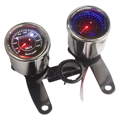 Modified Cg125 Motorcycle Retro Instrument Cluster Pointer Speedometer Electronic Tachometer Kilometer Meter Mileage Meter