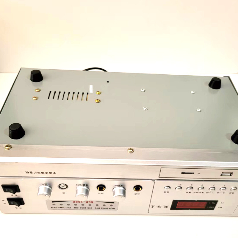 Amplificador de Megafonía de Alta Potencia 100W 12V/24V, Metal, Ranura para Tarjeta, para Radiodifusión y Hogar