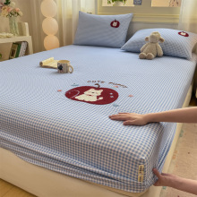 卡通加厚纯棉磨毛床笠单件100全棉秋冬儿童床罩床垫保护罩三件套