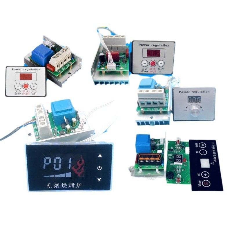 Commercial BBQ Grill Temperature Control, Smokeless Electric Grill Digital Thermostat, Heating Tube Temperature Adjustment 220V 380V Adjustable