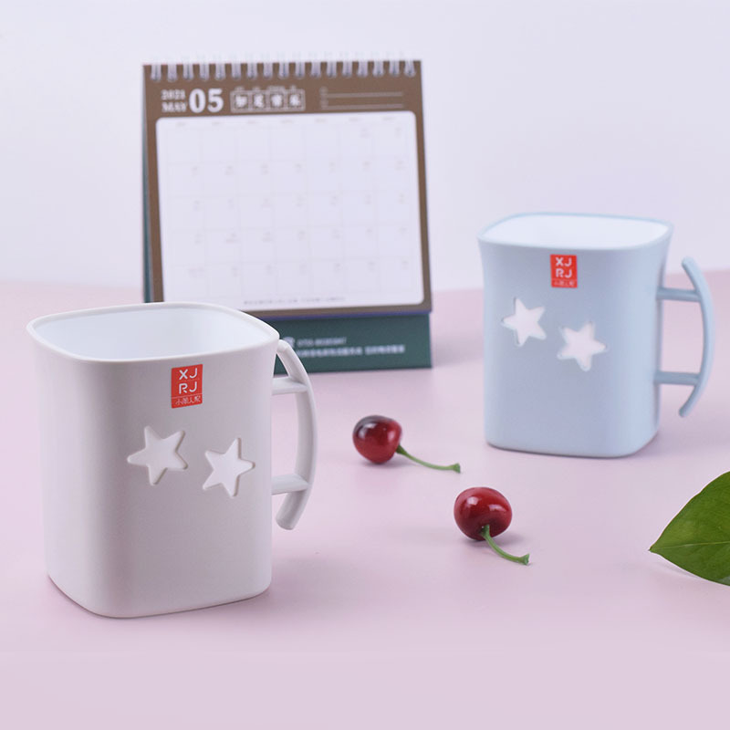 Taza de plástico ecológica, de fibra de trigo, para cepillo de dientes, al por mayor