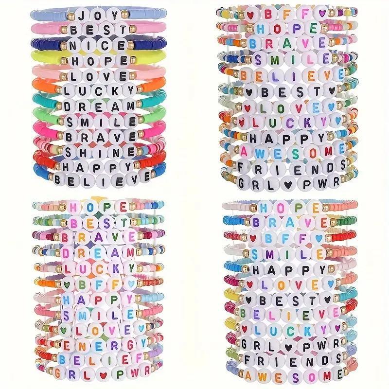 Handmade cross-border jewelry Taylor Swift fans colorful soft pottery bracelet English name bracelet suit women