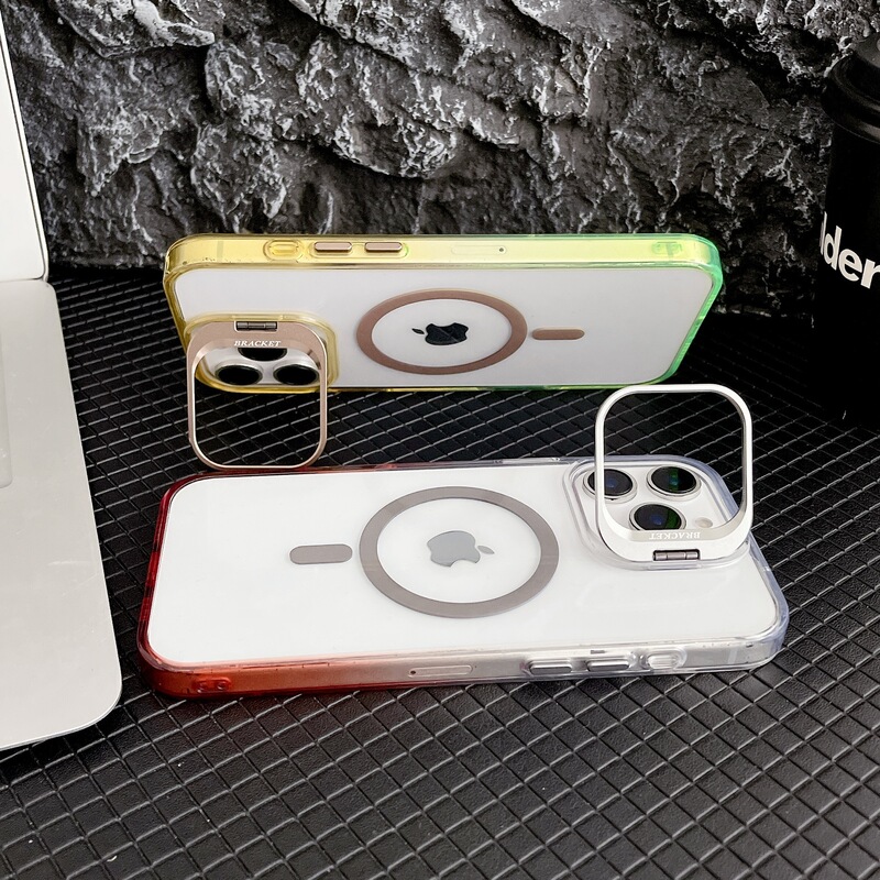 Suitable for Apple 17Promax Gradient Color Lens Holder Magnetic Phone Case Anti-Fall Apple 16/15 Protective Cover Suitable for Apple 17Promax Gradient Color Lens Holder Magnetic Phone Case Anti-Fall Apple 16/15 Protective Cover