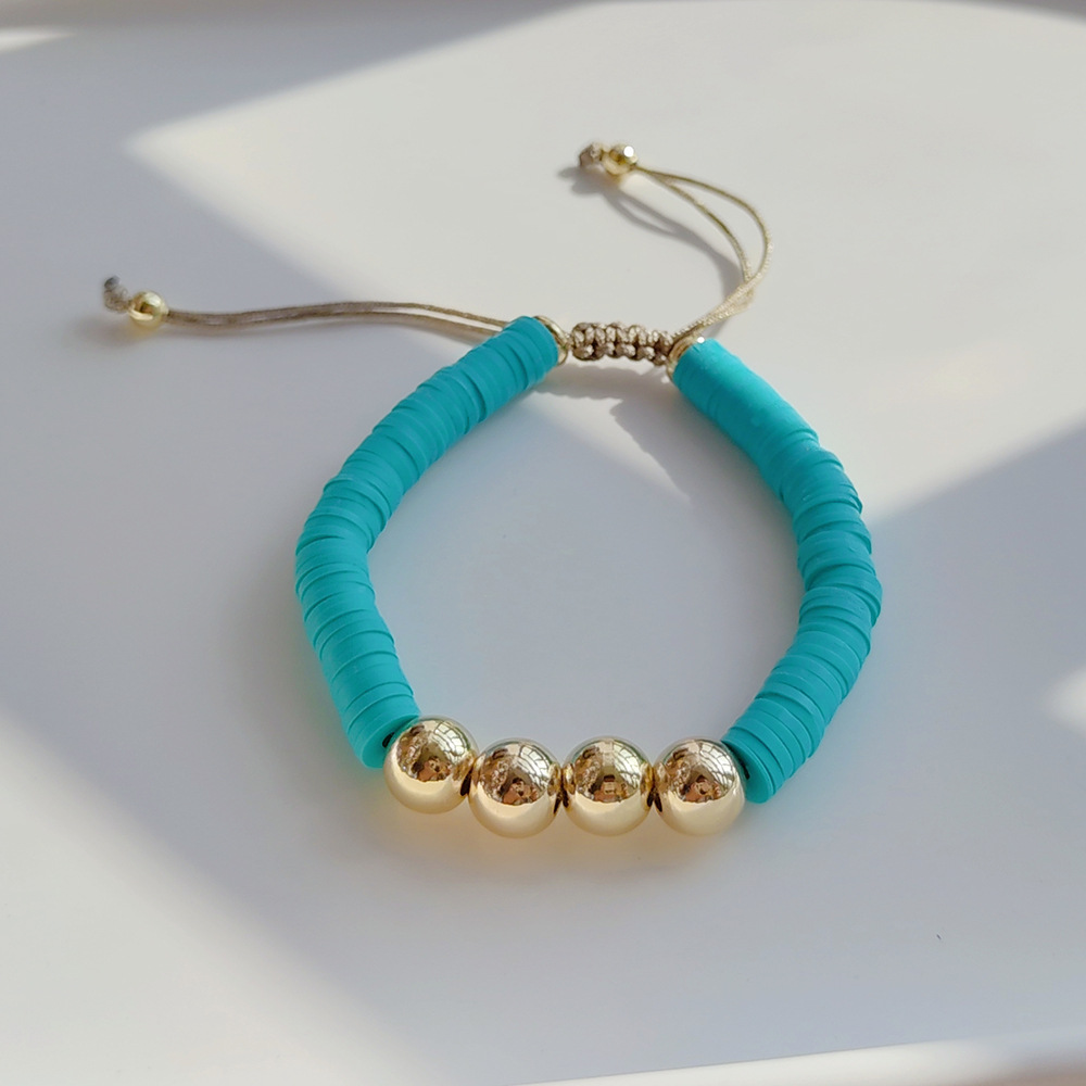 Pearl, soft clay, Copper Material Geometric, Flower Pattern Women'S Gender Retro Geometric Flower Pearl Soft Clay Copper Beaded Women's Bracelets