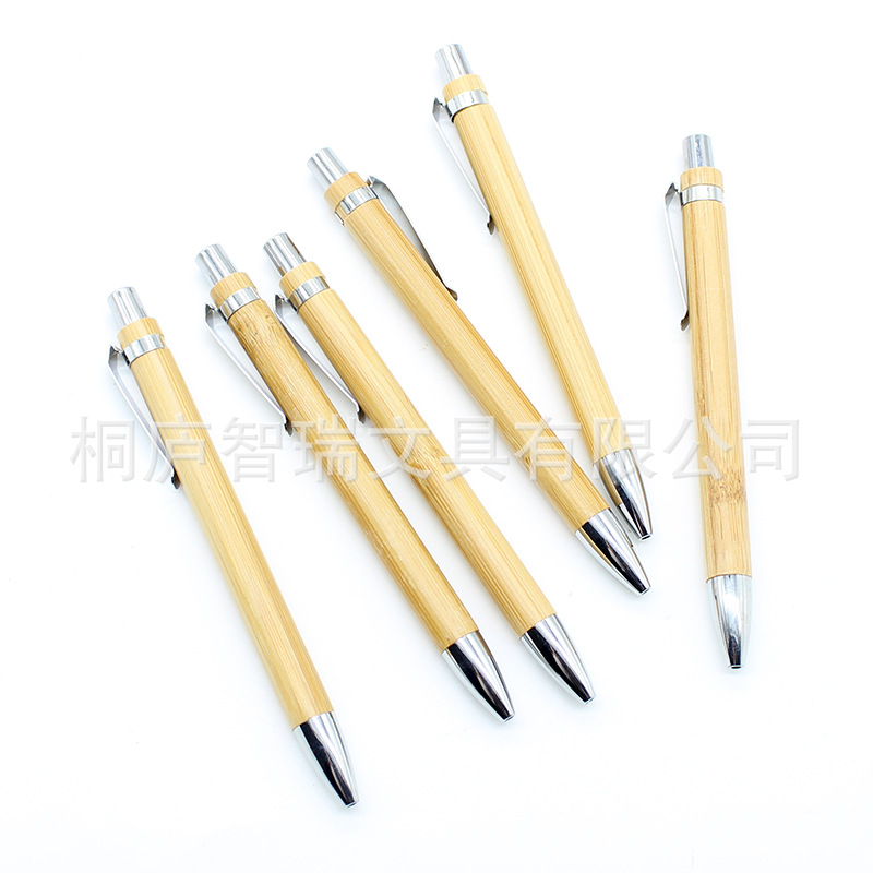 Fuente de la fábrica de protección del medio ambiente de bambú pluma prensa bolígrafo de bambú logotipo láser bolígrafo de bambú al por mayor