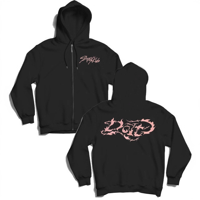 Black Stray Kids Hoodie Kpop Fan Merchandise Skz Clothing Printed Sweatshirt