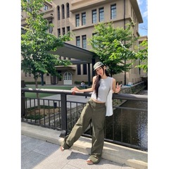 在庫あり 2025 夏の新作韓国東大門 th*Bar*net ワイドレッグストレートスリムカジュアルパンツ