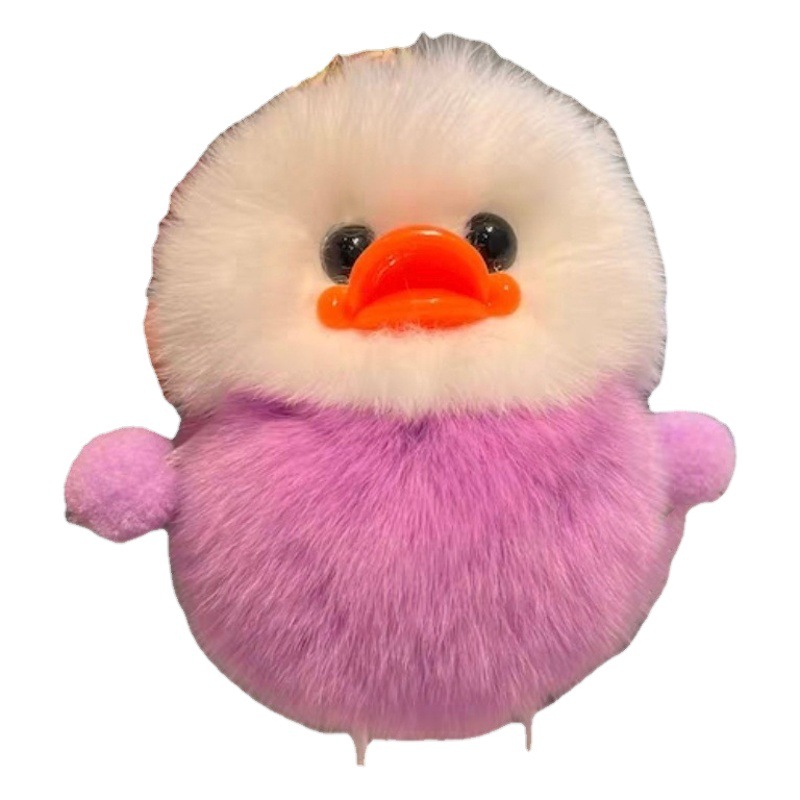 Pequeño pato amarillo Corea del Sur ins real Rex conejo bola llavero coche lindo pequeño pato bolsa adornos teléfono móvil colgante