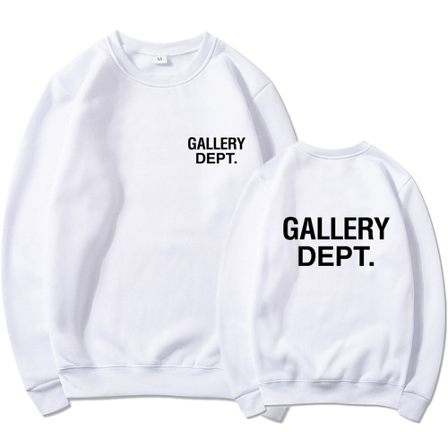 GALLERY DEPT Streetwear Letter Print Fleece Crew Neck Hoodie for Men and Women High Street Loose Hoodie