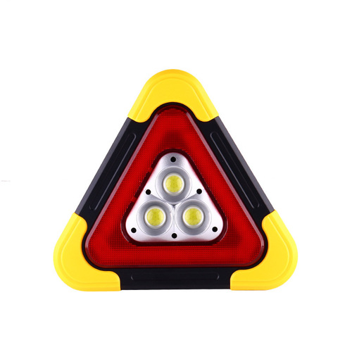 Car with triangular bracket vehicle triangular warning sign automatic light three-legged stand parking reflective solar emergency light