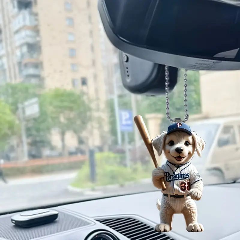 Creativo y lindo perrito de béisbol acrílico nuevo colgante plano transfronterizo nuevo colgante de automóvil colgante mochila