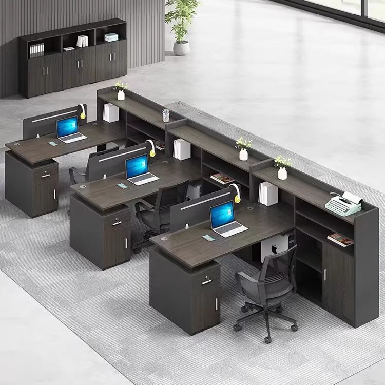 Mesa y silla de oficina de personal combinación simple y moderna 6 personas 4 personas mesa de tarjeta de oficina mesa de personal mesa de finanzas de oficina