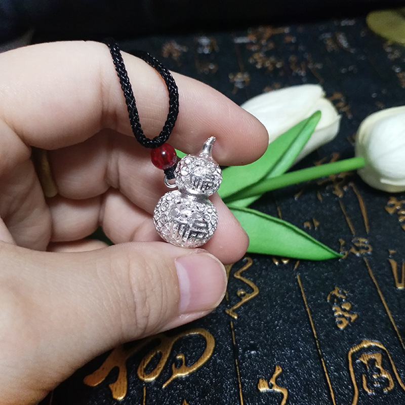 Gold-Plated Pendant Necklace With Hollow Design, Double Happiness, Gourd For Men And Women, Couple's Gift, Live_voghion.com