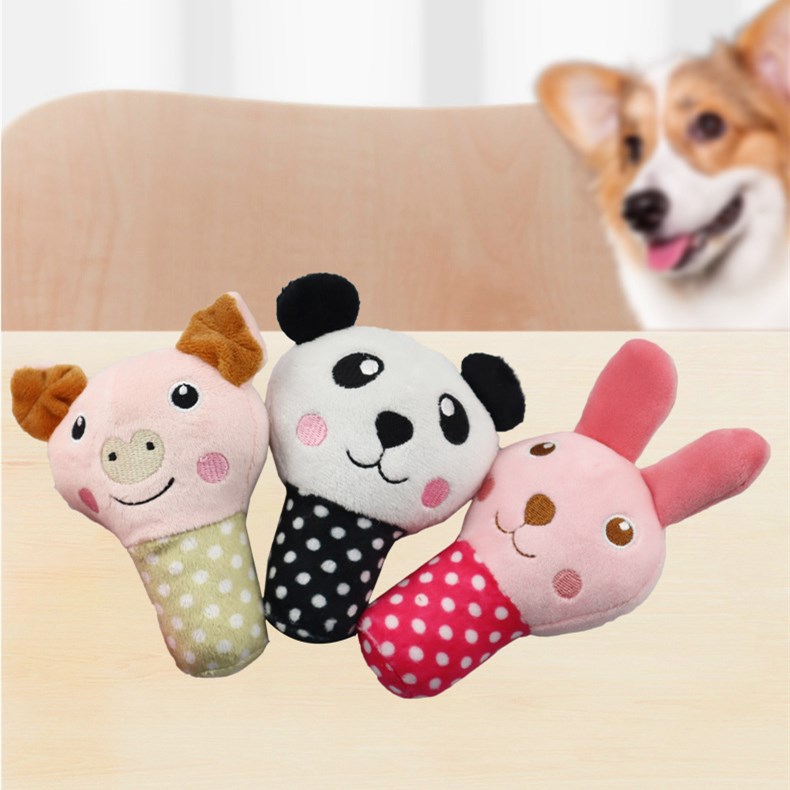 Perro de peluche de juguete de sonido variedad de frutas Navidad de dibujos animados animal gato de juguete suministros para mascotas en stock al por mayor