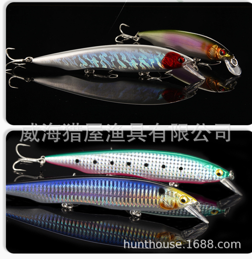 Sinking Minnow Fishing Lures Haed Baits Fresh Water Bass Swimbait Tackle Gear