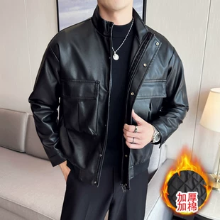 Demi-season polyurethane jacket, high-quality style