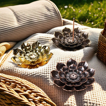 合金 多孔莲花香插禅意线香插香座 家用茶具配件檀香炉香盘托盘