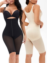 TOPMELON新款吊带加长连身收腹提臀欧美大码排扣拉链塑身衣D1635