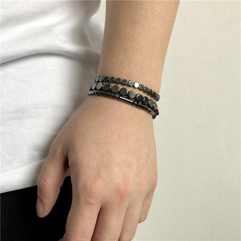 Αναψυχή Ρετρού Γεωμετρικό Μοτίβο Ελαστικό Σχοινί Αιματίτης Χάντια Γιονσεξ Βραχιόλι display picture 9