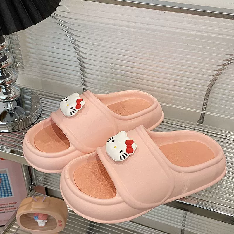 Капризные тапочки Hello Kitty с вкладышем EVA толстой подошвой, ощущение нескользкости и отсутствия запаха, для женщин, домашние тапочки простые для пар