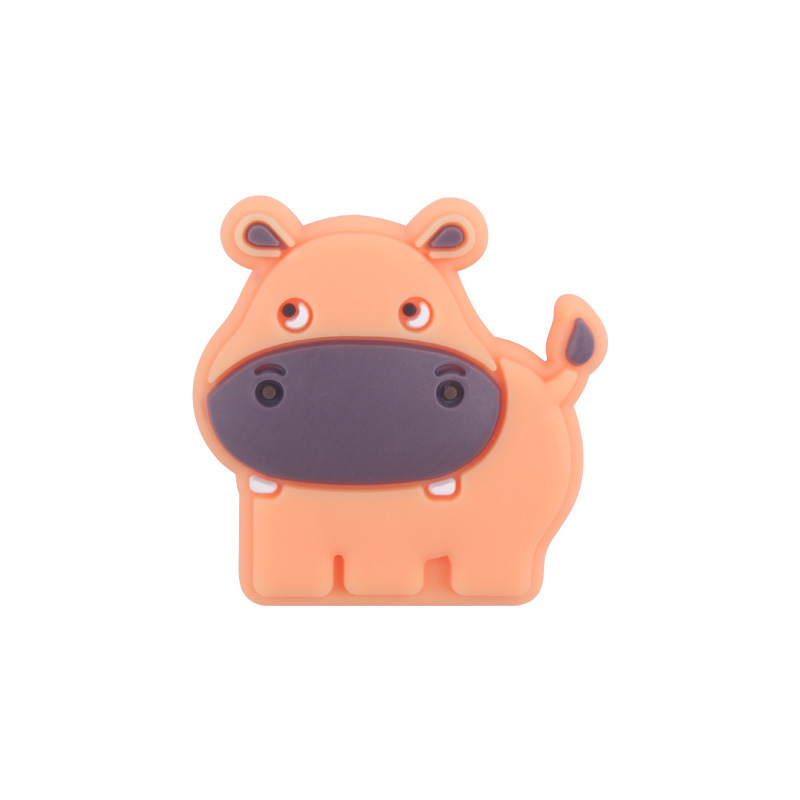 Bebé suministros de dibujos animados animal hipopótamo mordedor creativo DIY bebé molar cadena de pezón cadena anti-caída accesorios pequeños