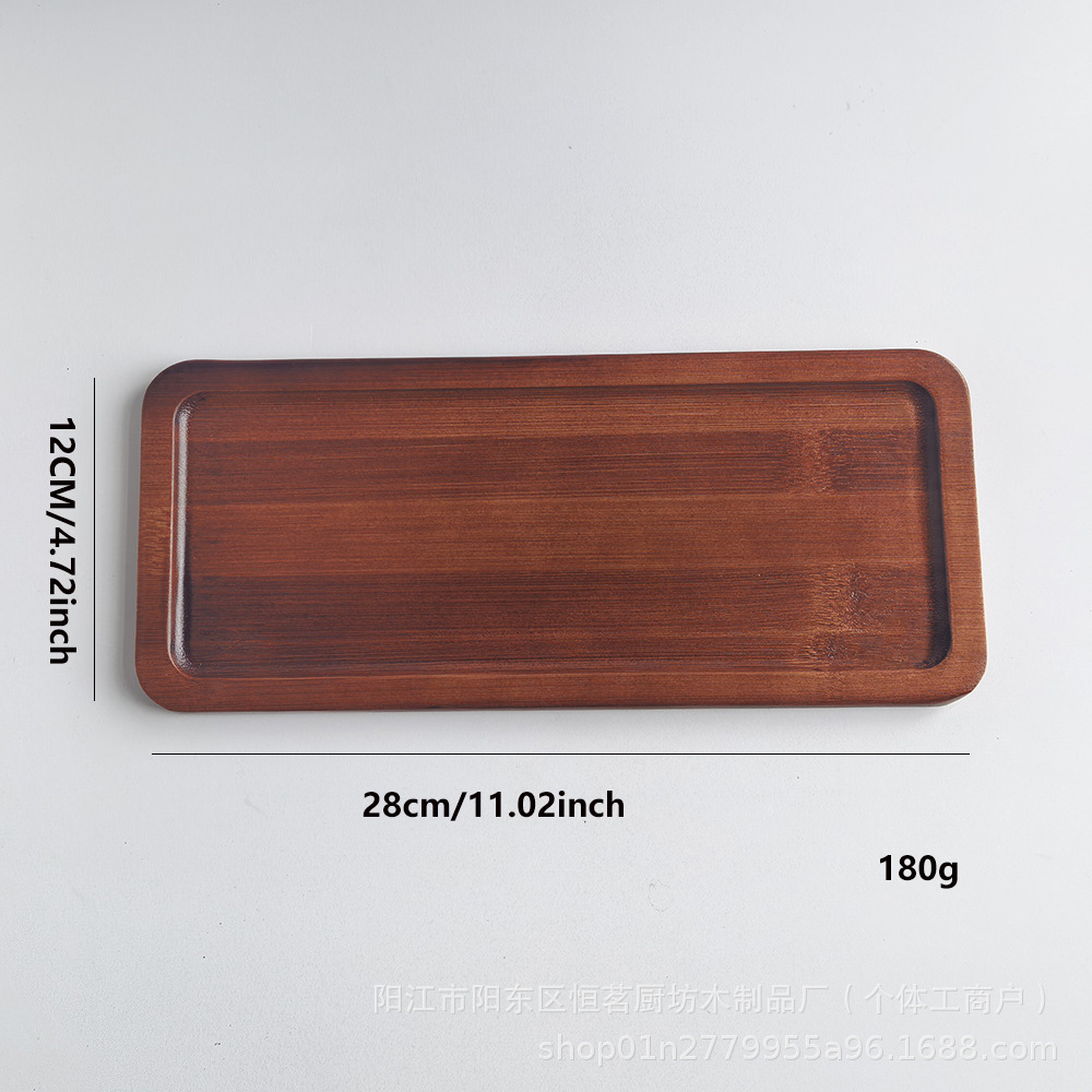bandeja de almacenamiento de pan de madera transfronteriza bandeja de pastel de té de la tarde de madera maciza bandeja de bocadillos de bambú rectangular doméstico