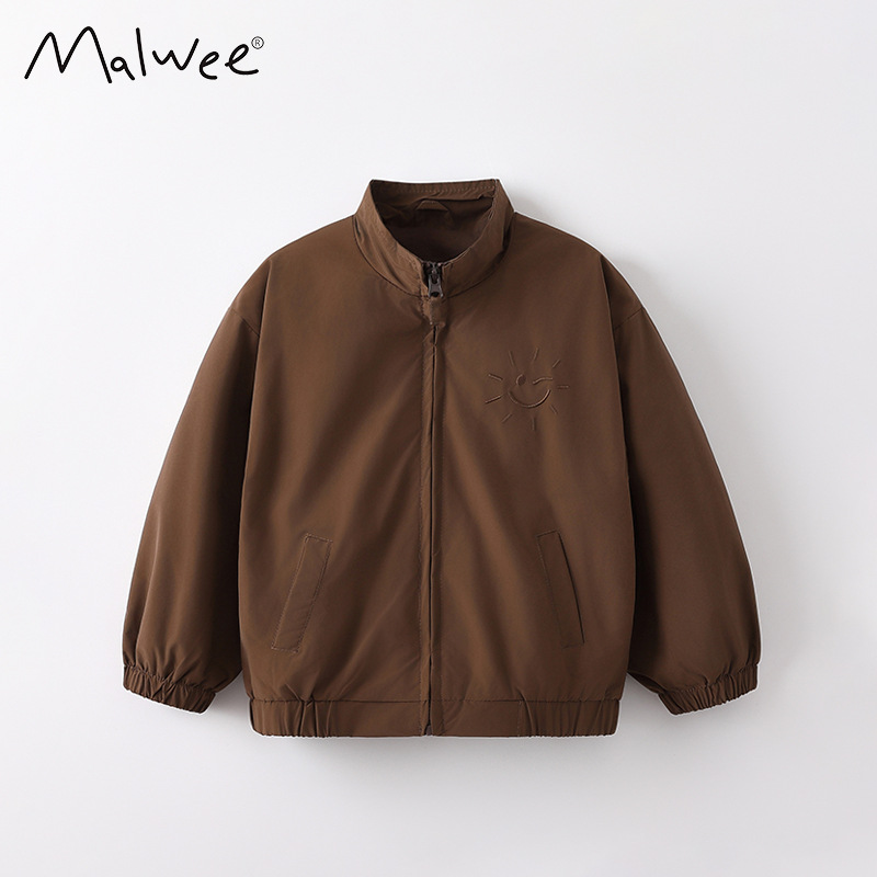 Malwee transfronterizo chaqueta de niño otoño y invierno nuevo estilo europeo y americano camisa con cremallera de cuello para niños pequeños chaqueta casual