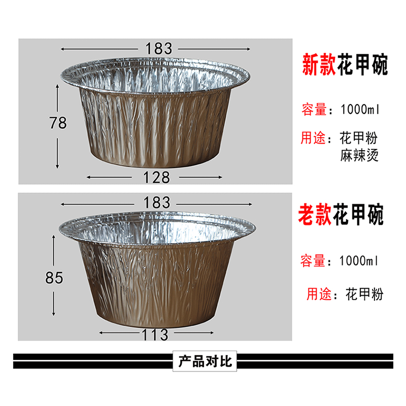 LW96煲仔饭铝箔碗花甲粉锡纸碗圆形盖浇饭一次性外卖打包盒铝锡煲