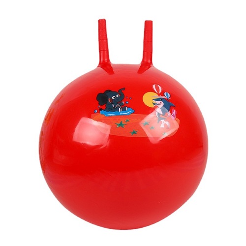 Factory price wholesale jumping ball 45cm massage horn handle ball outdoor inflatable riding toy street stall hot sale